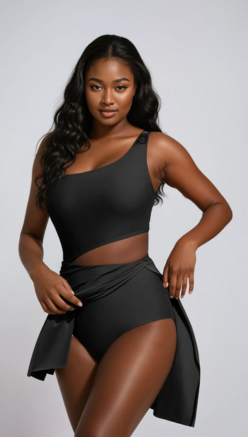 Asymmetrical Wide Strap One-Piece Swimwear - TKDeals