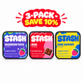 Mushroom Focus, Iron and Bone Support Strips tins side by side, 3-Pack Save 10% badge