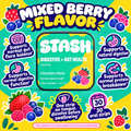Digestive + Gut Health mixed berry flavor tin and berries