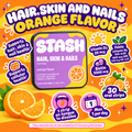 STASH Hair Skin and Nails orange flavor infographic