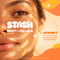 Close-up beauty mood shot with Vitamin E antioxidant callout