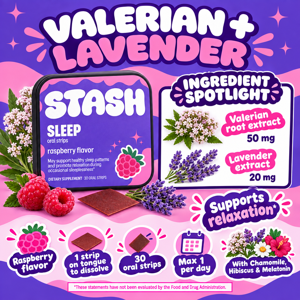 Sleep Strips Valerian root extract 50 mg and Lavender extract 20 mg