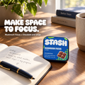 Navy Mushroom Focus Strips tin on a sunlit journaling desk