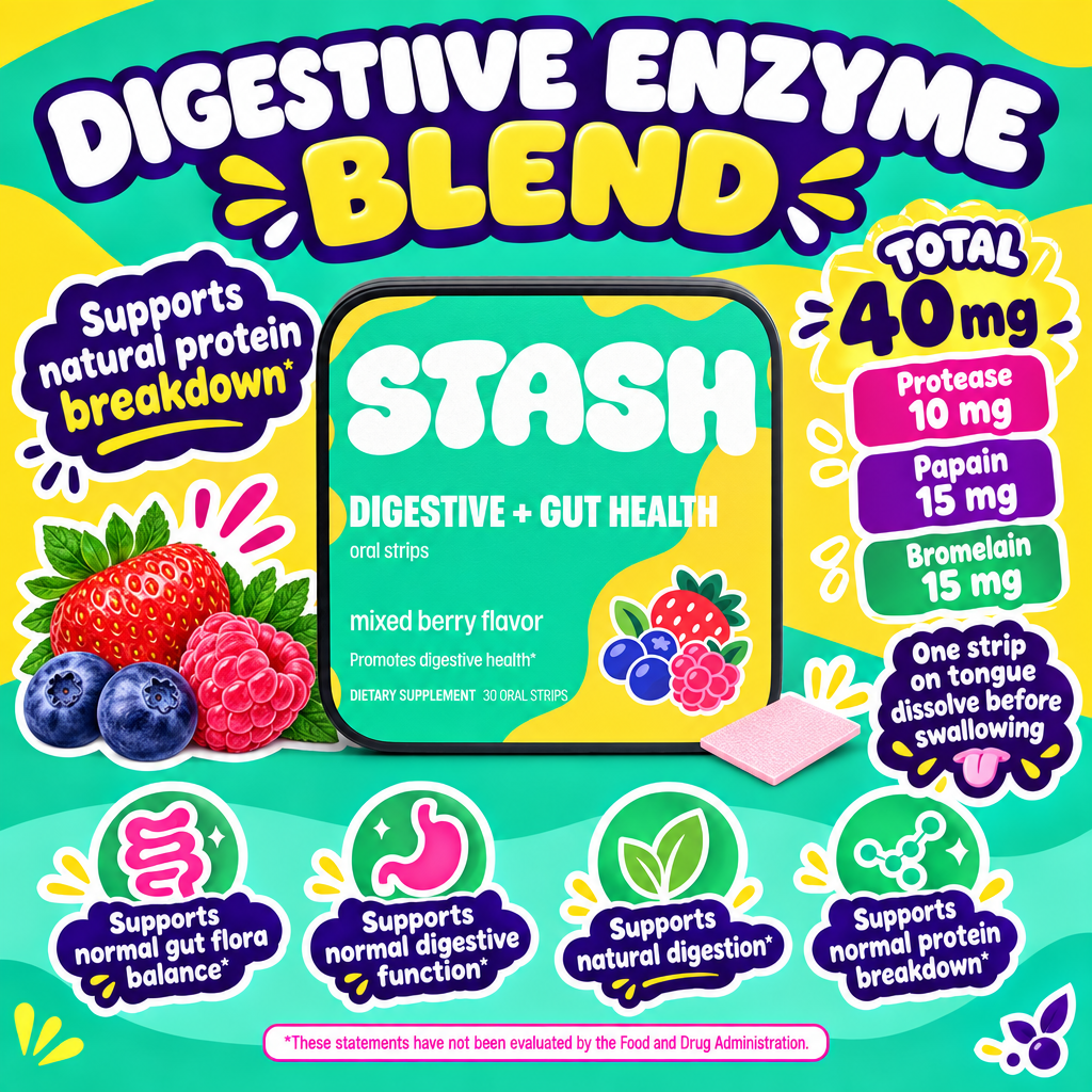 Protease 10 mg, papain 15 mg and bromelain 15 mg blend spotlight
